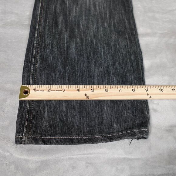 Vintage Jinzu Denim Jeans Mens 36x32 Straight Fit Flap Pocket Distress Blue Y2K - Picture 11 of 12